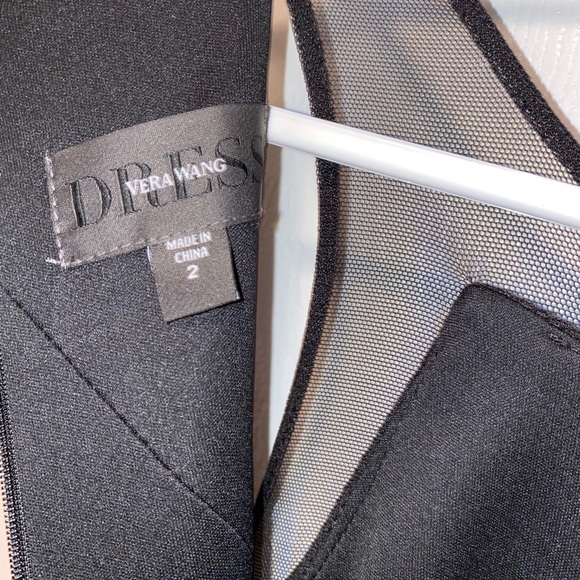 Vera Wang Mesh Cutout Sleeveless Gown - Picture 3 of 8